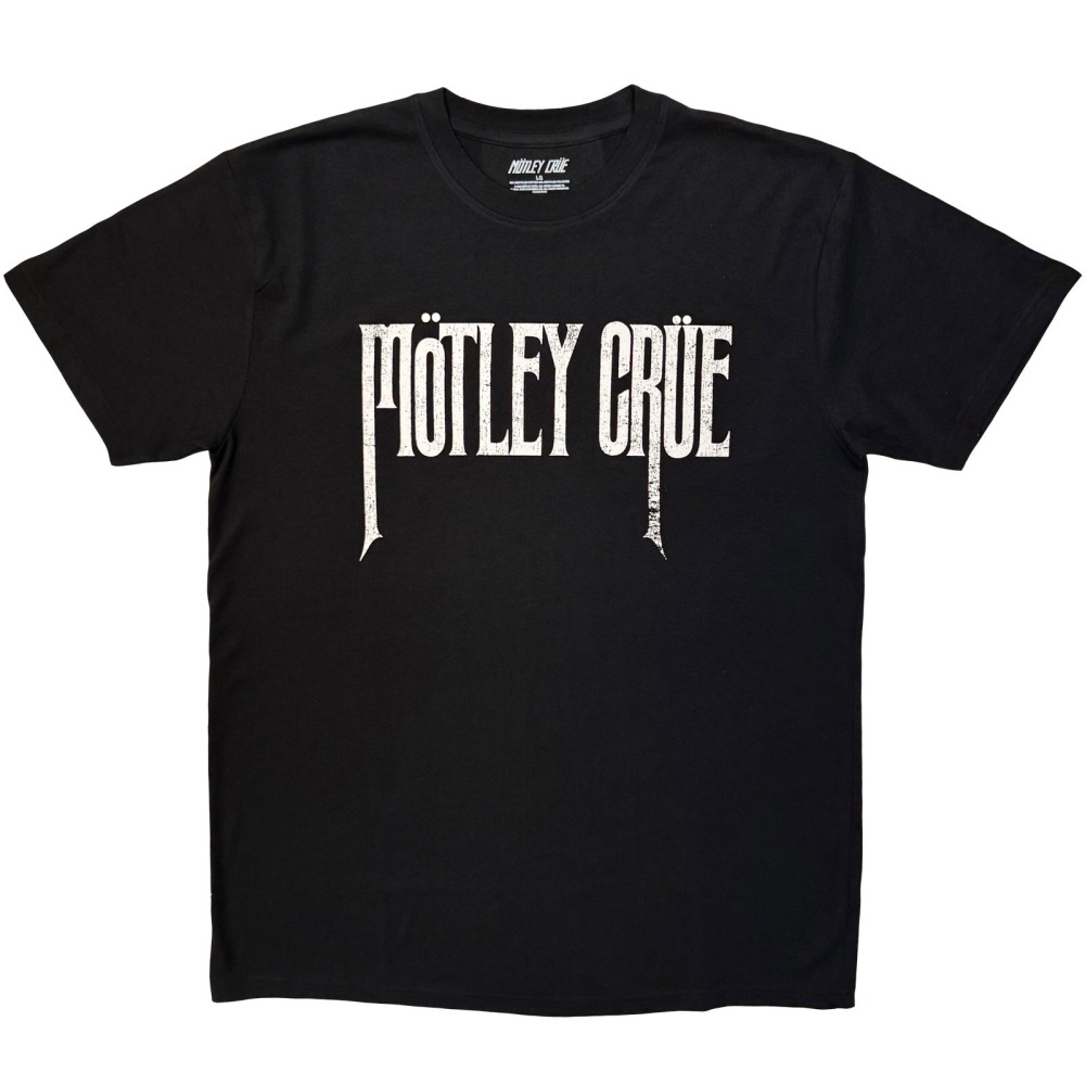 Motley Crue - Logo Mono Mens Tshirt - Black/White